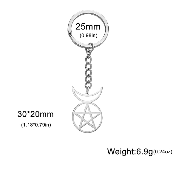 

PandaHall Stainless Steel Keychains, Star, Stainless Steel Color, Pendant: 3x1.2cm Stainless Steel Star