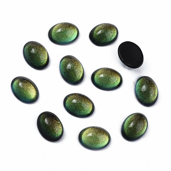 

PandaHall Translucent K9 Glass Cabochons, Flat Back, Oval, Yellow Green, 8x6x3.5mm, about 84pcs/bag Glass Oval