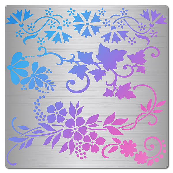 

PandaHall GORGECRAFT 6.3 Inch Metal Stencil Flower Pattern Stencils Reusable Stainless Steel Decoration Stencils for Painting on Wood Wall...