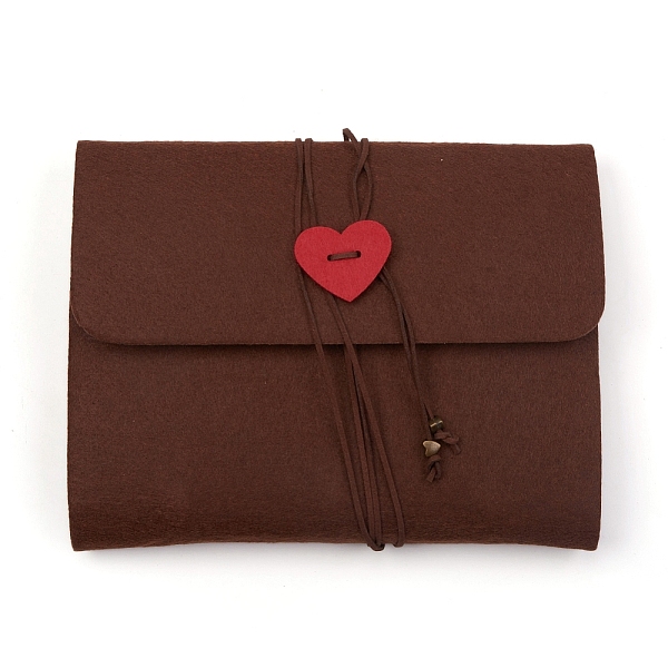 PandaHall DIY Felt Scrapbook Photo Album, for Travel Graduation Self-adhesive Picture, Coffee, 195~200x245~250x35mm Cloth Brown