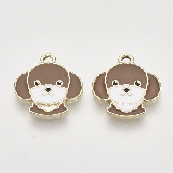 

PandaHall Alloy Enamel Pendants, Light Gold, Dog, Camel, 18x17x1.5mm, Hole: 2mm Alloy+Enamel Dog Brown