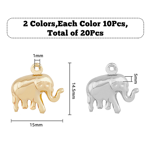 HOBBIESAY 20Pcs 2 Color Brass Charms