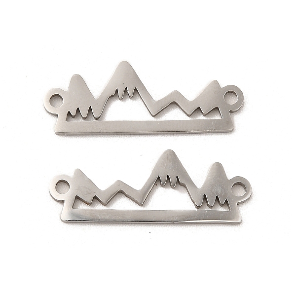 

PandaHall 201 Stainless Steel Connector Charms, Hollow Mountain Links, Stainless Steel Color, 21.5x8x1mm, Hole: 1.4mm 201 Stainless Steel...