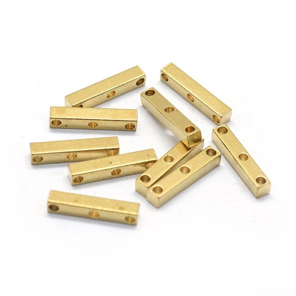 

PandaHall Brass Spacer Bars, Rectangle, Raw(Unplated), 16x3x3mm, Hole: 1.6mm Brass Rectangle