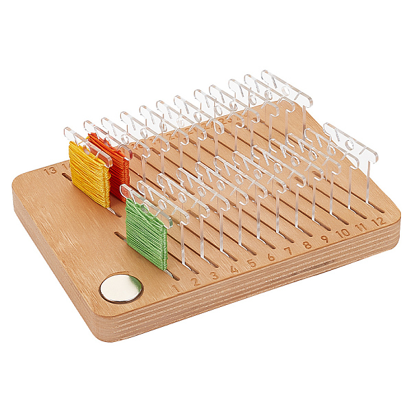 

PandaHall 1 Pc Wooden Bobbin Rack, 24 Pcs Acrylic Thread Winding Boards Sewing Thread Winding Boards Holder Spool Organizer Cross Stitch..., Multicolor