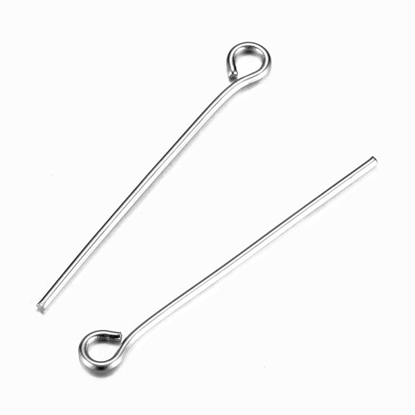 

PandaHall 304 Stainless Steel Eye Pin, Stainless Steel Color, 25mm, Hole: 1.9x2mm, Pin: 0.7mm 304 Stainless Steel