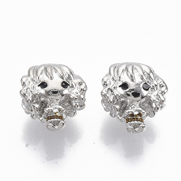 

PandaHall Alloy Enamel European Beads, Large Hole Beads, Girl, Platinum, Goldenrod, 14x12x8~9mm, Hole: 5mm Alloy+Enamel Human Gold