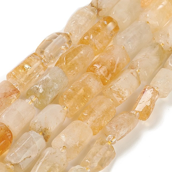 

PandaHall Natural Yellow Quartz Beads Strands, with Seed Beads, Faceted, Column, 5.5~7.5mm, Hole: 0.7mm, about 26~33pcs/strand...