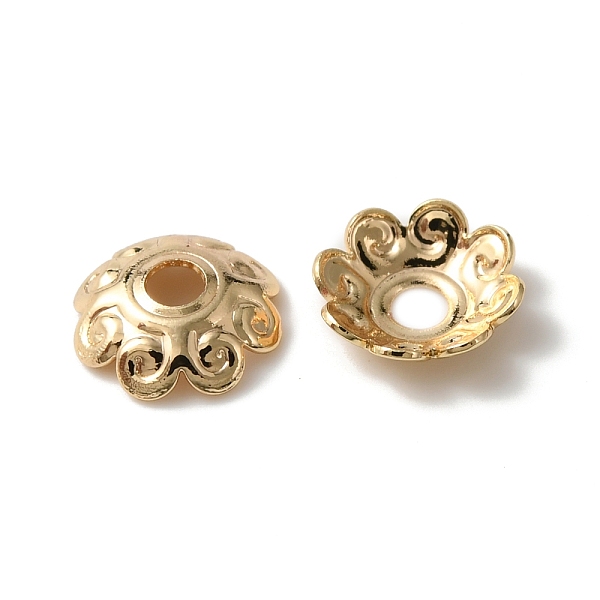 

PandaHall Rack Plating Brass Bead Cap, Cadmium Free & Lead Free, Long-Lasting Plated, Flower, Multi-Petal, Real 14K Gold Plated, 7x6.5x2mm...