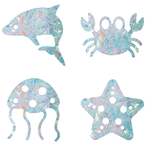 

PandaHall Gorgecraft Waterproof PVC Colored Laser Stained Window Film Adhesive Stickers, with Colored Blank Paper Envelopes, Ocean Themed...