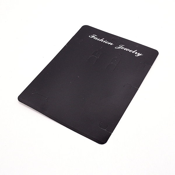 

PandaHall Paper Jewelry Set Display Cards, for Bracelet Earring Necklace Ring Display, Rectangle, Black, 19x14x0.04cm Paper Rectangle Black
