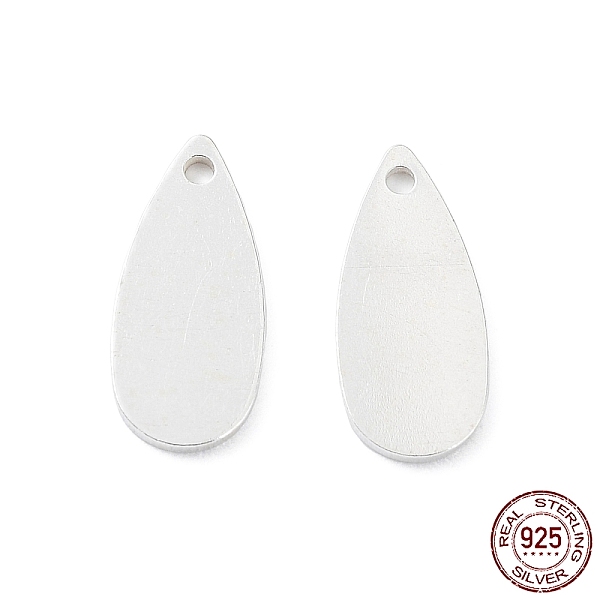 

PandaHall 925 Sterling Silver Charms, Blank Teardrop, Silver, 11x5x0.6mm, Hole: 0.9mm Sterling Silver Teardrop