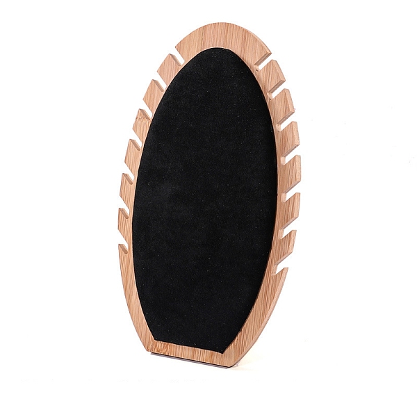 

PandaHall Velvet and Bamboo Necklaces Display Rack, Jewelry Stands For Hanging Necklaces, Black, 7x16x26cm Velvet Black
