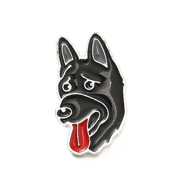 

PandaHall Dog Enamel Pin with Brass Butterfly Clutches, Alloy Badge for Backpack Clothing, Wolfdog, 25x14x10mm, Pin: 1.1mm Alloy+Enamel Dog..., Black