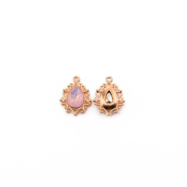 

PandaHall Alloy Pendants, with Rhinestone, Cadmium Free & Lead Free, Light Gold, Teardrop, Pink, 25x19x5mm, Hole: 1.6mm Alloy+Rhinestone...