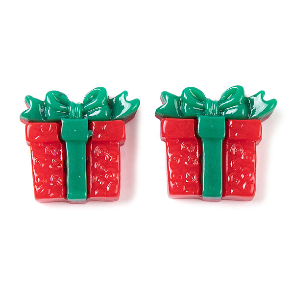 

PandaHall Christmas Decorations Theme Opaque Resin Decoden Cabochons, Box, 17x18x6mm Resin Box Red