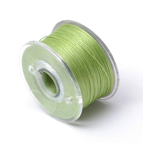 

PandaHall Special Coated Polyester Beading Threads for Seed Beads, Yellow Green, 0.1mm, about 50yards/roll Polyester Green