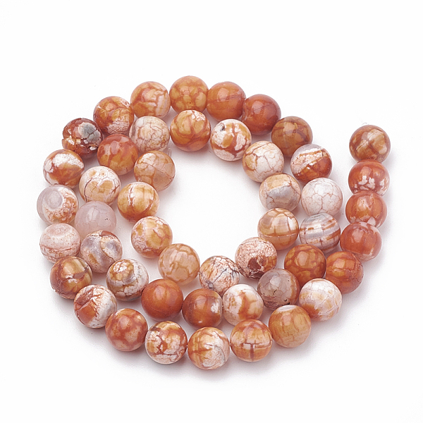 Dyed Natural Crackle Agate Beads Strands