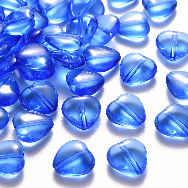 

PandaHall Transparent Acrylic Beads, Heart, Blue, 13.5x13.5x5.5mm, Hole: 1.5mm, about 775pcs/500g Acrylic Heart Blue