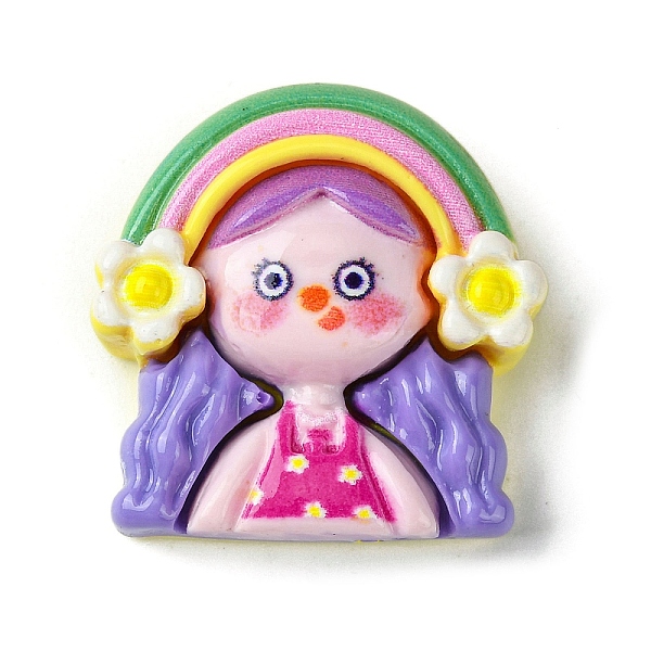 

PandaHall Opaque Resin Decoden Cabochons, Fashion Girl, Colorful, 25x24.5x8mm Resin Human