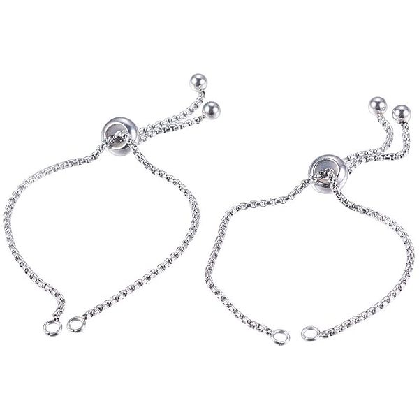 

PandaHall UNICRAFTALE 10pcs 230mm Adjustable 304 Stainless Steel Bracelet Makings Round Box Chain Slider Extender Chains with Ball Ends...