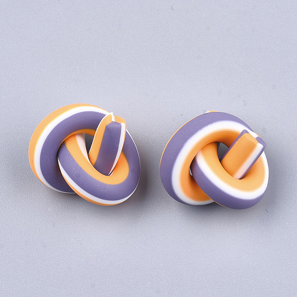 

PandaHall Handmade Polymer Clay Beads, No Hole, Knot, Colorful, 22~26x19~24x17~21mm Polymer Clay Others