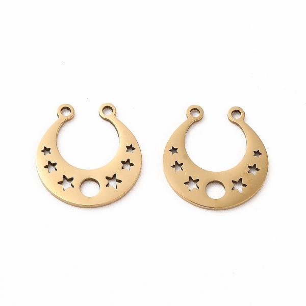 

PandaHall 201 Stainless Steel Pendants, U Shape with Hollow Out Star Charms, Golden, 16.5x16x1mm, Hole: 1.4mm 201 Stainless Steel Others