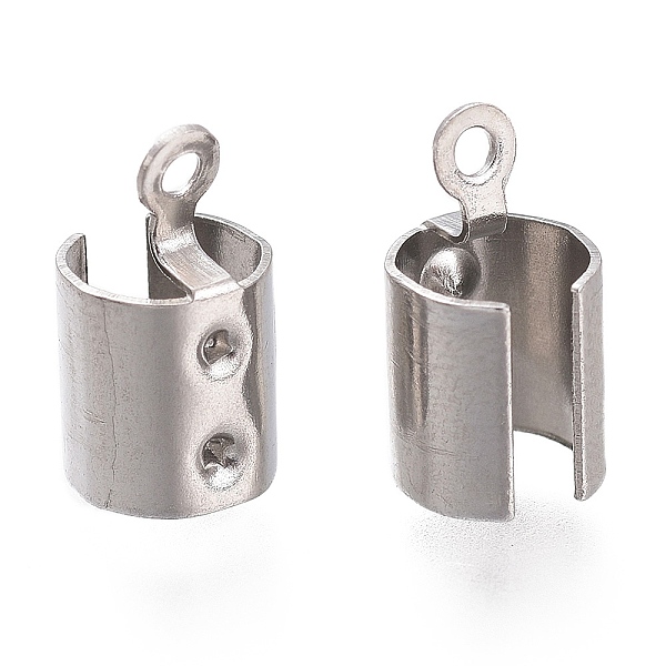 

PandaHall 304 Stainless Steel Folding Crimp Ends, Fold Over Crimp Cord Ends, Stainless Steel Color, 12.5x7mm, Hole: 1.4mm 304 Stainless...