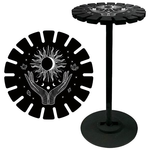 

PandaHall CRASPIRE Hands Holds Sun Crystal Pendulum Shelf Pendant Display Holder Stand Black Wooden Magic Tarot Dowsing Divination...