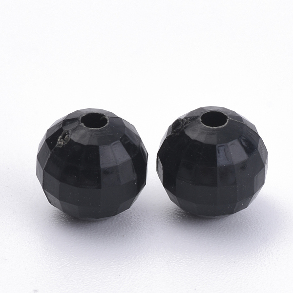 

PandaHall Opaque Acrylic Beads, Earth Bead, Black, 8mm, Hole: 1.5mm, about 1700pcs/500g Acrylic Round Black