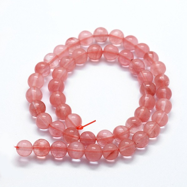 

PandaHall Cherry Quartz Glass Beads Strands, Round, 6mm, Hole: 0.8mm, about 63pcs/strand, 14.76 inch(37.5cm) Cherry Quartz Glass Round