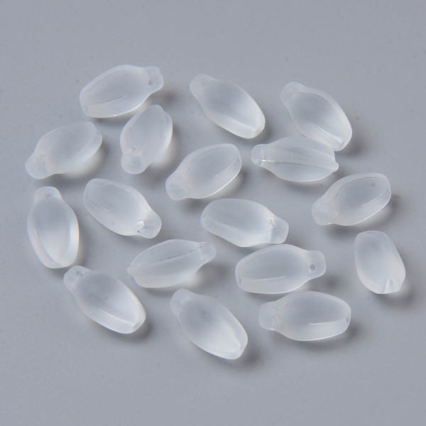 

PandaHall Transparent Spray Painted Glass Pendants, Frosted, Bud, Clear, 15x8.5x7.5mm, Hole: 1.2mm Glass Flower Clear