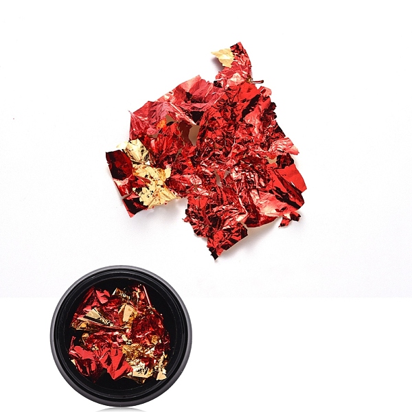 

PandaHall Two Tone Nail Art Tinfoil, for DIY Nail Art Glitter Decoration Women Girls, Red, Box: 40x13.5mm Tin Foil None Red