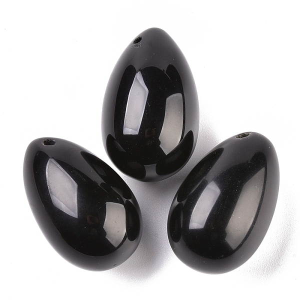 

PandaHall Natural Obsidian Pendants, Easter Egg Stone, 31x20x20mm, Hole: 2mm Obsidian Egg