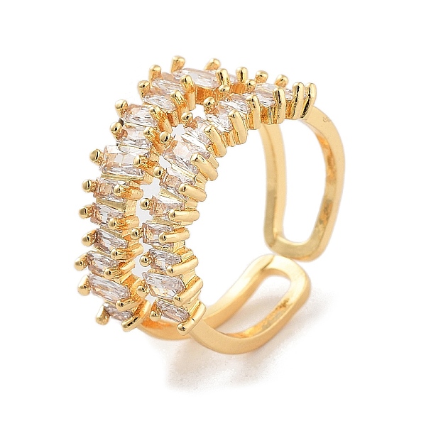 

PandaHall Brass with Cubic Zirconia Open Cuff Rings, Clear, Inner Diameter: 16.8mm Brass+Cubic Zirconia Ring Clear