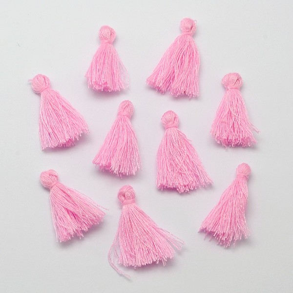 

PandaHall Cotton Thread Tassels Pendant Decorations, Pearl Pink, 25~31x5mm, about 39~47pcs/bag Cotton Pink