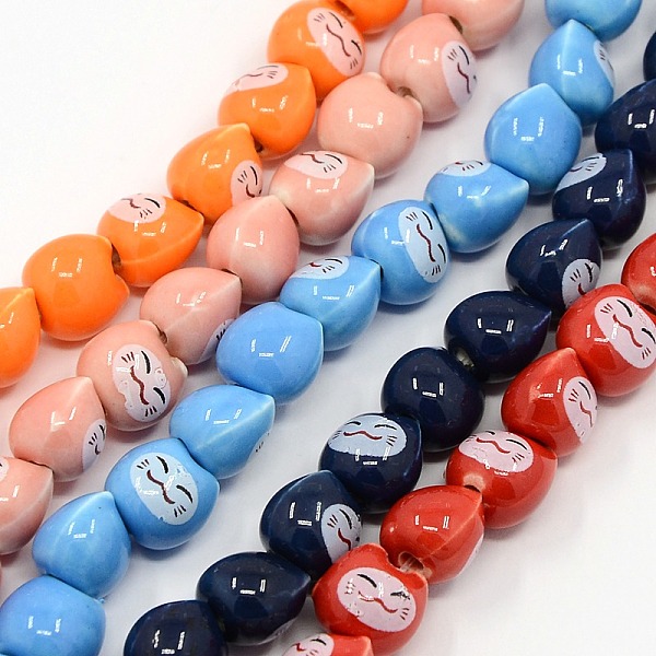 

PandaHall Handmade Kitten Famille Rose Porcelain Ceramic Beads Strands, Cute Cat Head, Mixed Color, 9x9x8mm, Hole: 1mm, about 40pcs/strand..., Multicolor