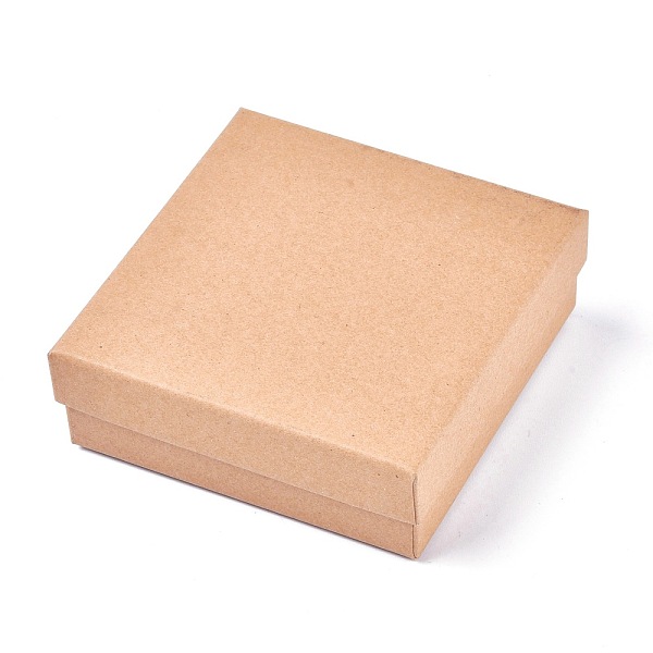 

PandaHall Square Kraft Paper Jewelry Boxes, Necklace Boxes, with Black Sponge, BurlyWood, 11.2x11.2x3.8cm Paper Square Orange