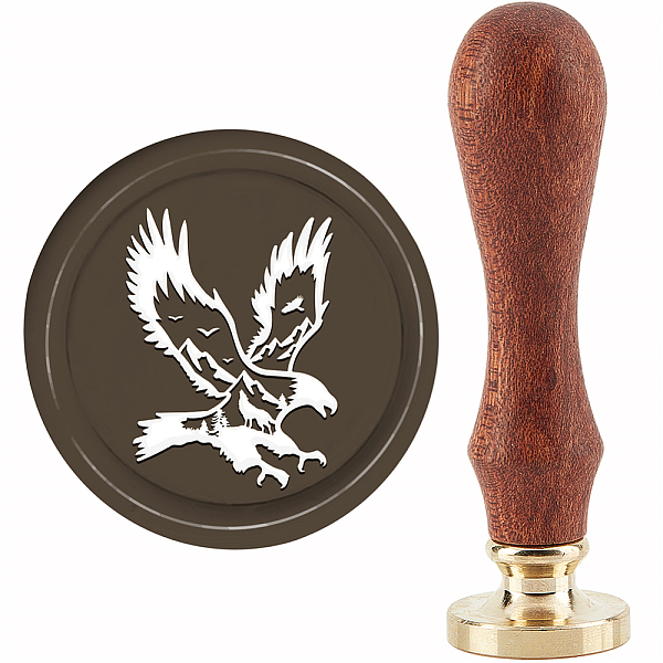 

PandaHall CRASPIRE Eagle Wax Seal Stamp Forest Sealing Wax Stamps Wolf 30mm Retro Vintage Removable Brass Stamp Head with Wood Handle for...