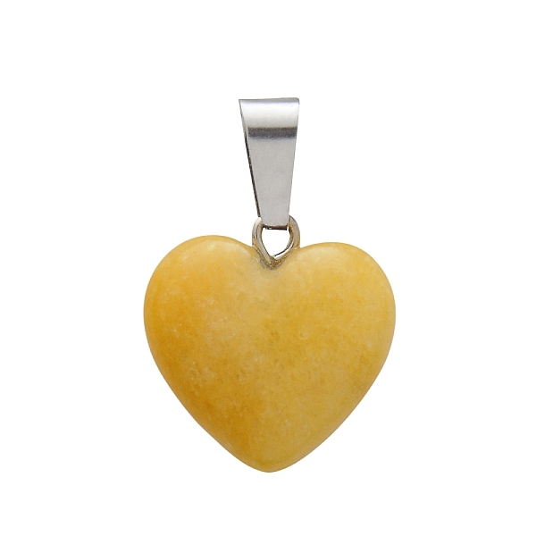 

PandaHall Natural Topaz Jade Charms, with Silver Tone Metal Findings, Heart, 16x6mm Topaz Jade Heart