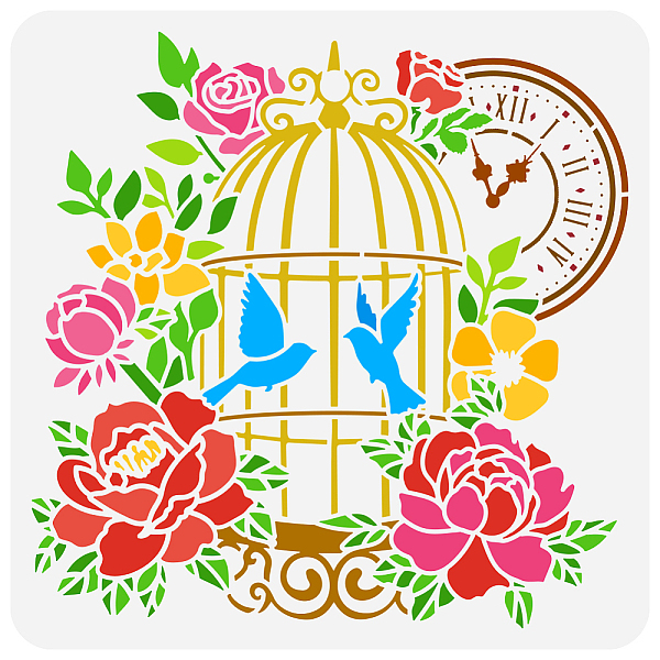 

PandaHall PET Hollow Out Drawing Painting Stencils, for DIY Scrapbook, Photo Album, Bird, 30x30cm Plastic Bird