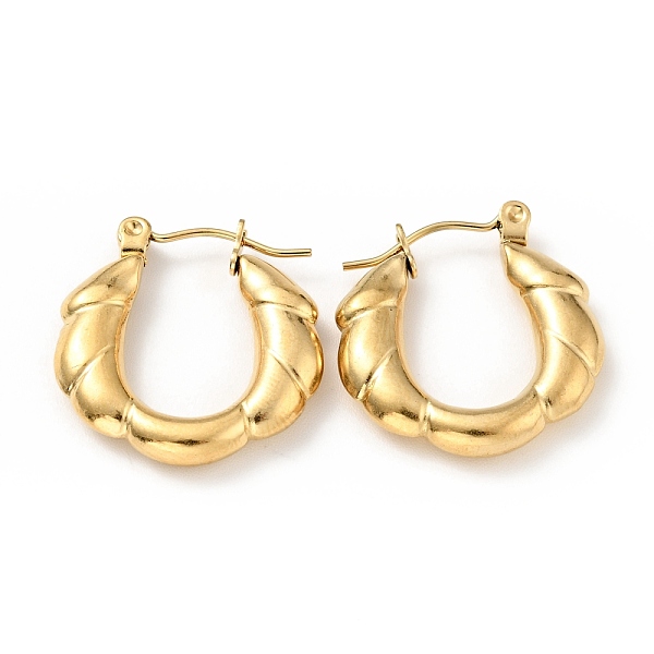 

PandaHall Ion Plating(IP) 304 Stainless Steel Twist Rope Hoop Earrings for Women, Golden, 21x20x4mm, Pin: 0.8mm 304 Stainless Steel Round