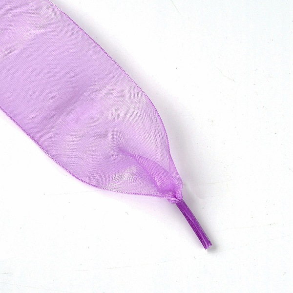 

PandaHall Flat Transparency Polyester Chiffon Shoelaces, Violet, 1200x40mm, 2pcs/pair Polyester Flat Purple