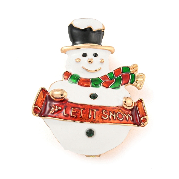 

PandaHall Christmas Theme Golden Zinc Alloy with Rhinestone Brooches, Enamel Pins, Snowman, 39.5x31.5x7mm Alloy+Enamel Snowman