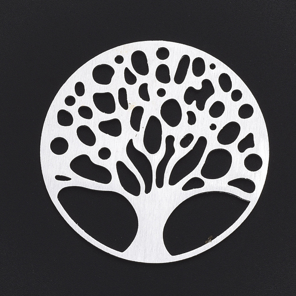 

PandaHall Aluminium Big Pendants, Laser Cut Big Pendants, Flat Round with Tree of Life, Silver Color Plated, 50x1mm, Hole: 3mm Aluminum Flat...