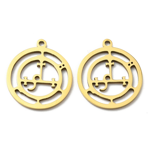 

PandaHall 201 Stainless Steel Sigil of Lilith Pendants, Laser Cut, Golden, Flat Round, 17x15x1mm, Hole: 1.2mm, 5pcs/bag 201 Stainless Steel...