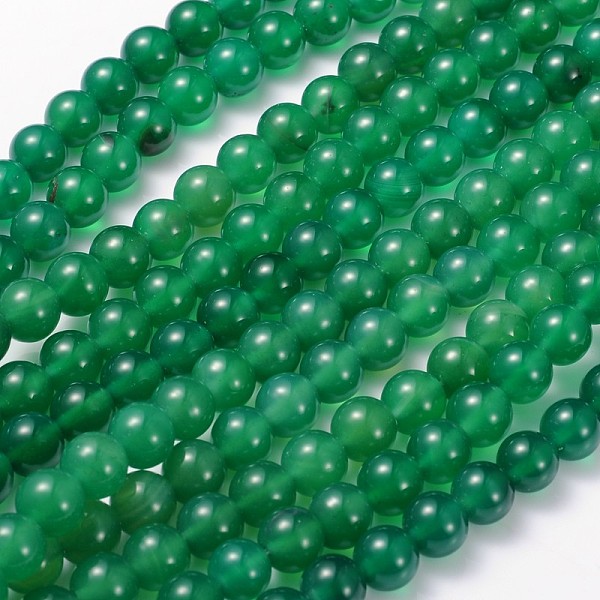 Runde Natürliche Grüne Onyx Achat Perlen Stränge