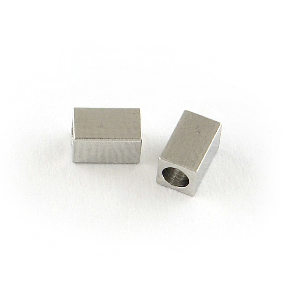 

PandaHall 201 Stainless Steel Beads, Cuboid, Stainless Steel Color, 5x3x3mm, Hole: 2mm 201 Stainless Steel Cuboid