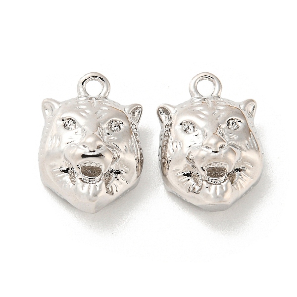 

PandaHall Brass Charms, Tiger, Real Platinum Plated, 12x9x6mm, Hole: 1.4mm Brass Tiger