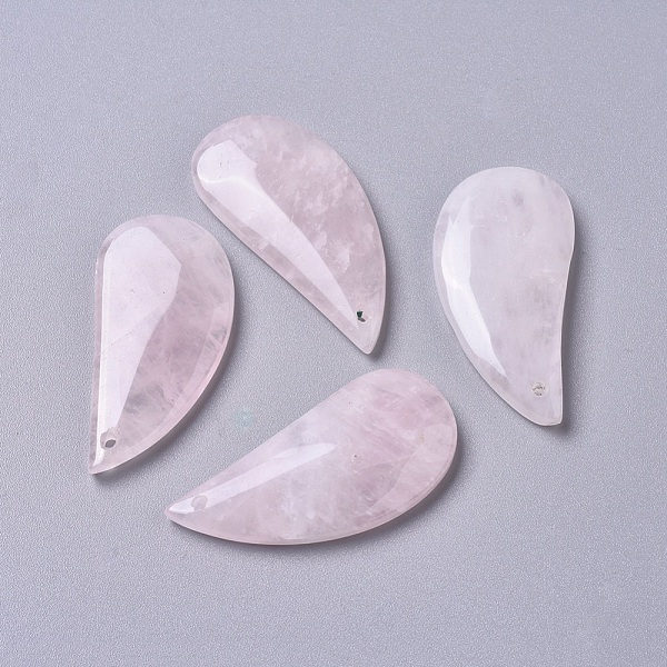 

PandaHall Natural Rose Quartz Pendants, Teardrop, 43~44x21x6mm, Hole: 1.8mm Rose Quartz Teardrop